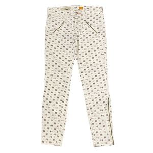 Pilcro & The Letterpress Anthropologie Skinny Ankle Jeans 27 White Flowers 29X27